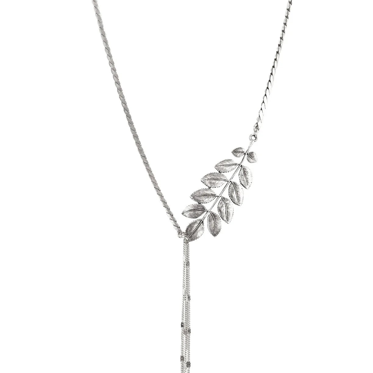 collier cravate doré feuille d'acacia