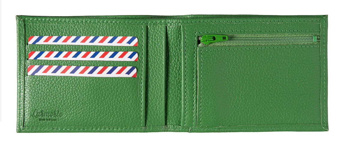 Portefeuilles Arthur Vert Grainé