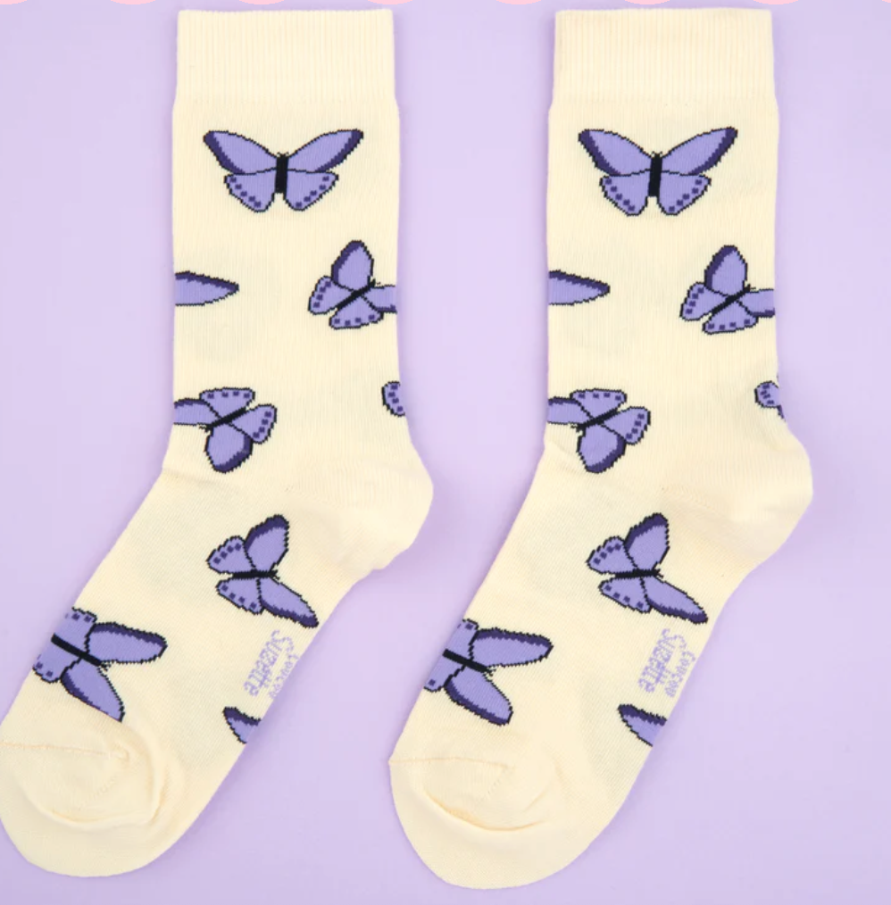 Chaussettes Papillon mauve
