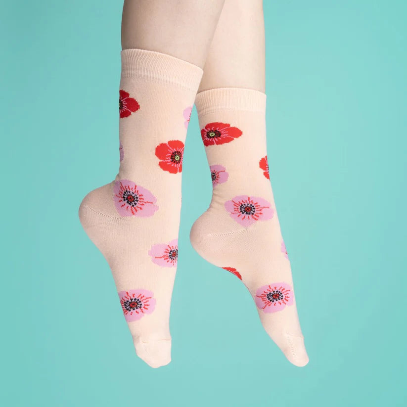 Chaussettes coquelicot