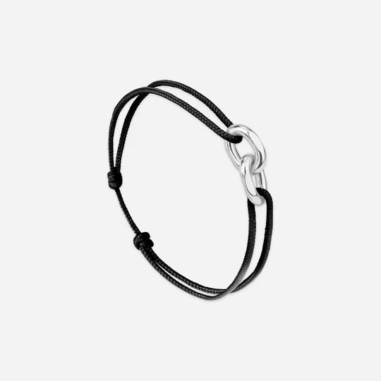 double maillon argent noir