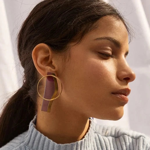 Boucles d'oreilles Poly's lilas, Helmut Paris, vue 1