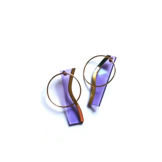 Boucles d'oreilles Poly's lilas, Helmut Paris, vue 2