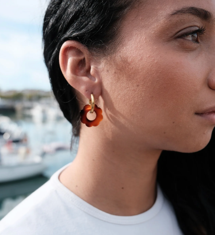 boucles d'oreilles créoles fleurs