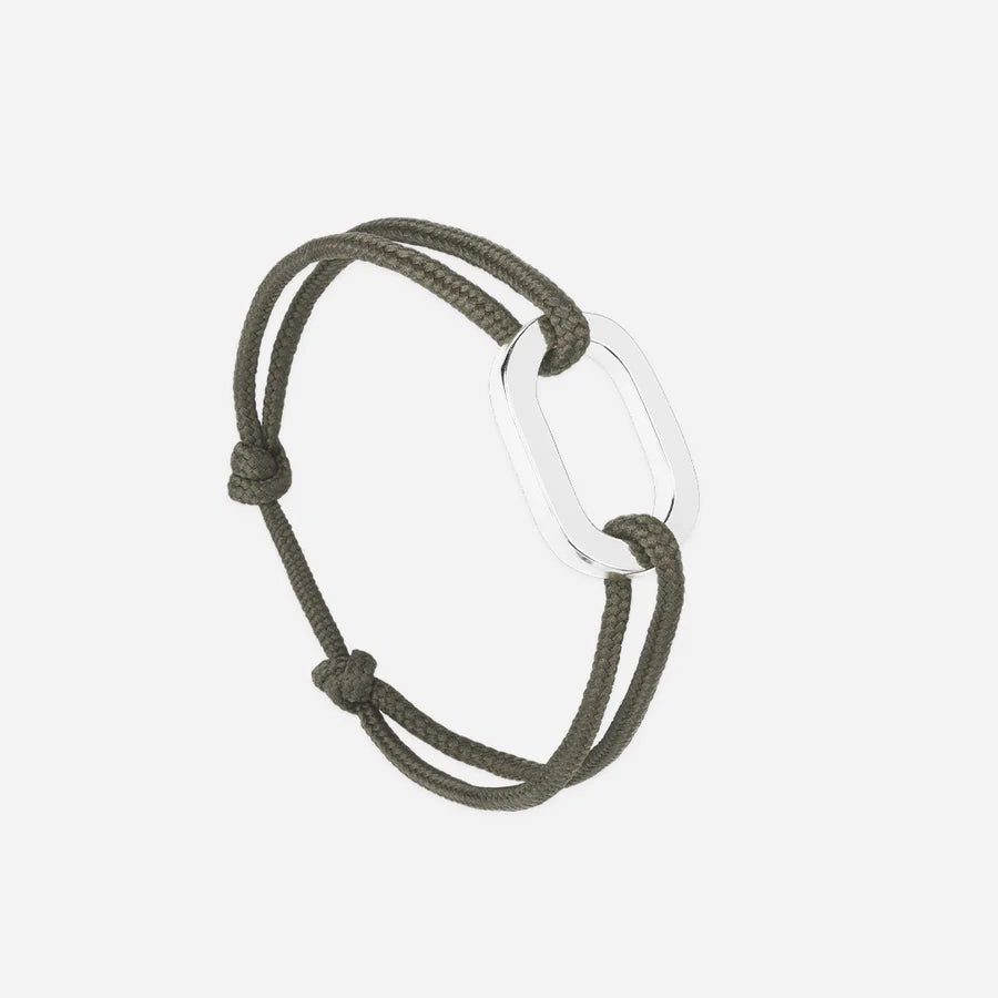 maillon plat argenté 22 millimetres gris