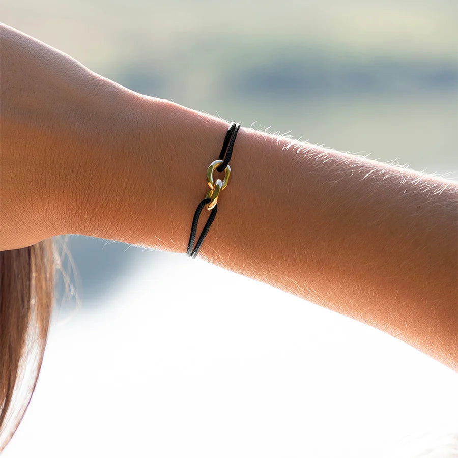 double maillon or noir