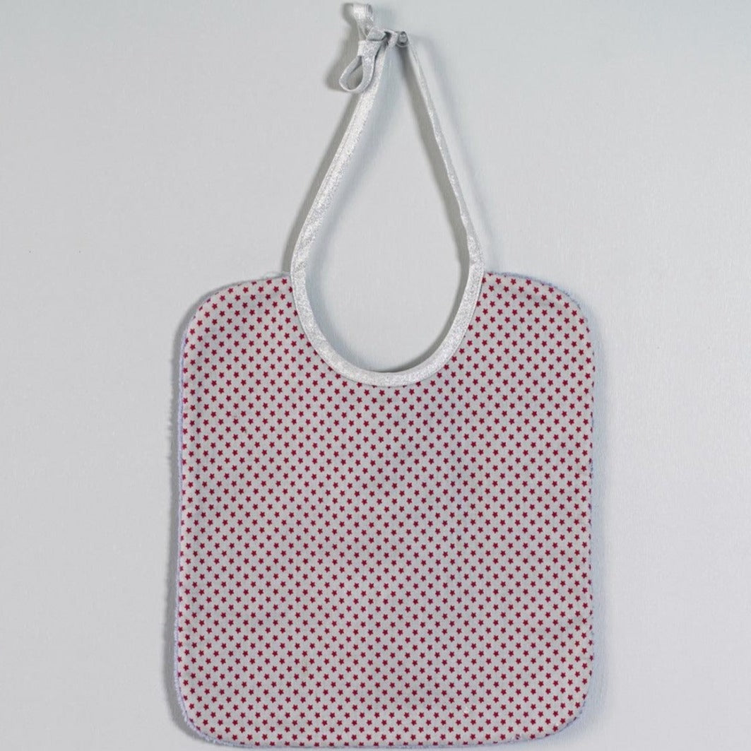 Bavoir étoiles rouge - Mauricette vue 1