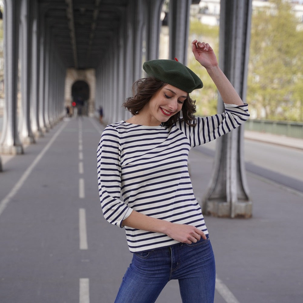 Béret mode kaki, Le Béret Français, vue sur mannequin femme