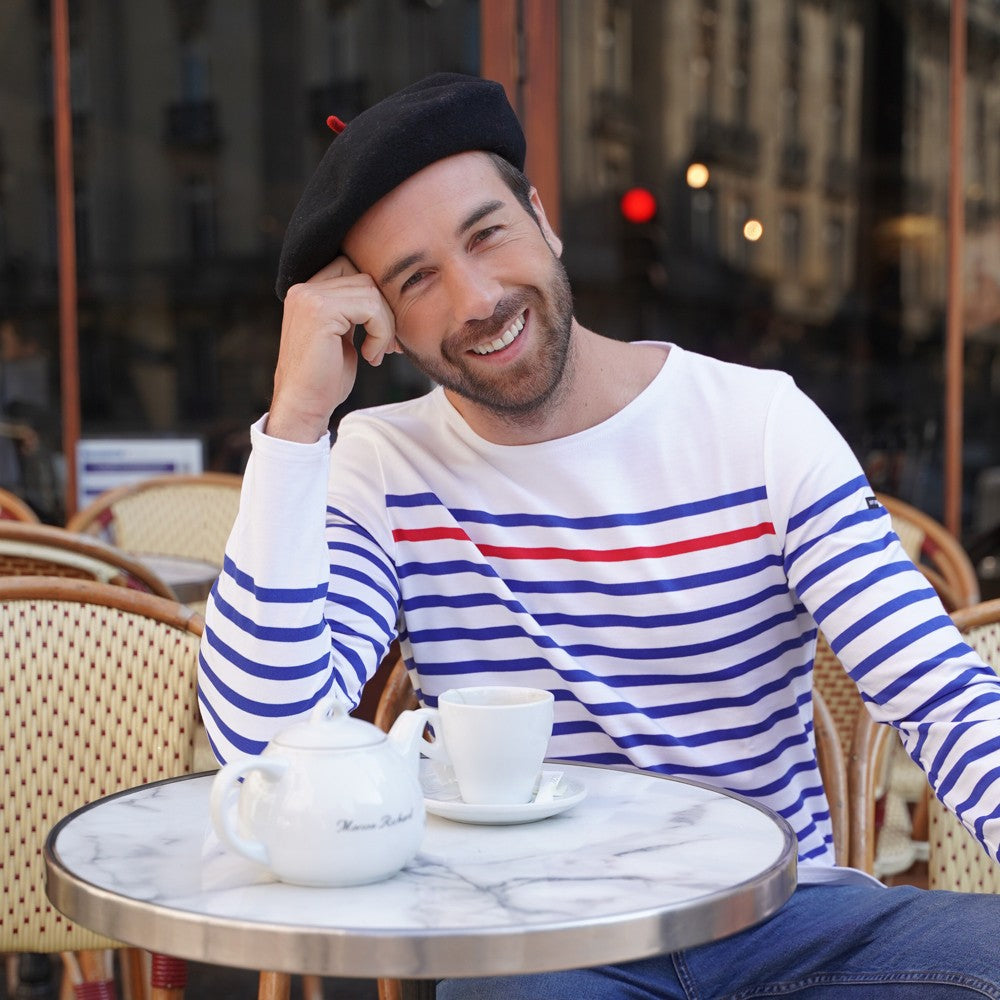 Béret mode noir, Le Béret Français, vue sur mannequin homme