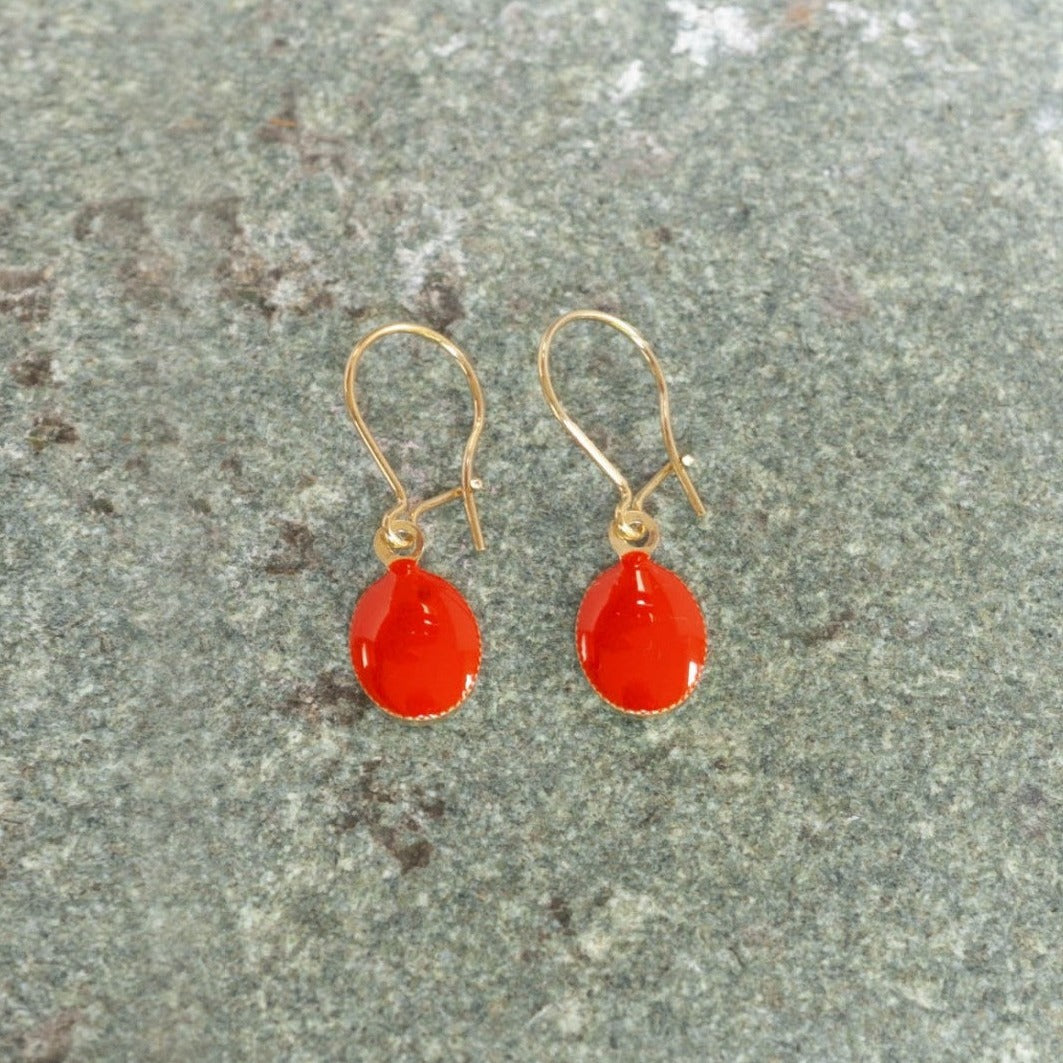 Boucles d'oreilles Lovebirds capucine Tassia Canellis vue 1
