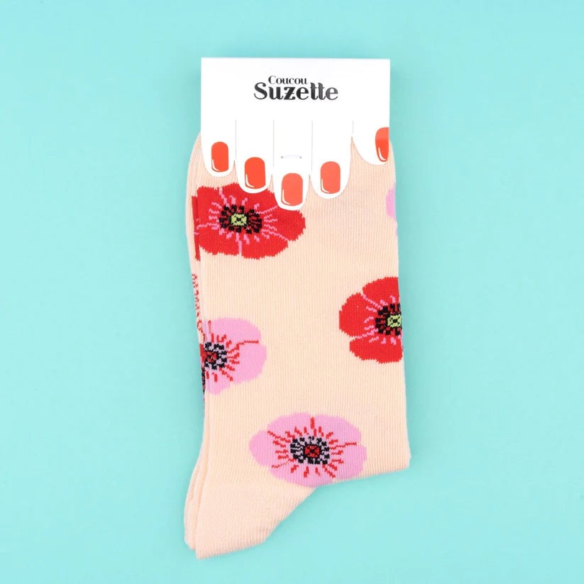 Chaussettes coquelicot