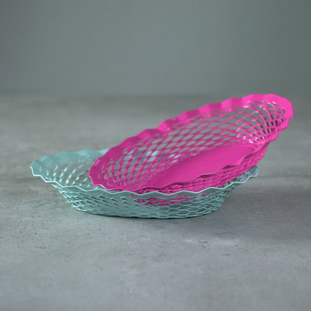 Corbeille à pain rose Pied de Poule vue 3