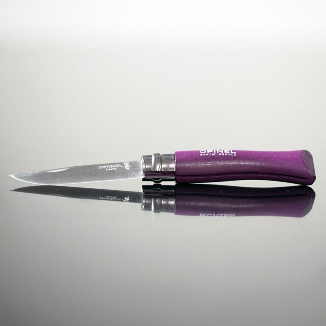 Couteau n°07 aubergine - Opinel - Le Bazar Français vue 1