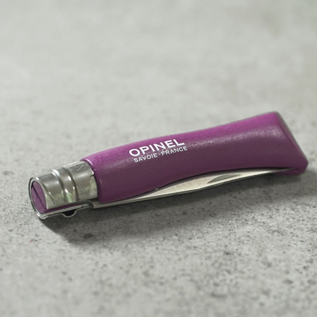 Couteau n°07 aubergine - Opinel - Le Bazar Français vue 2