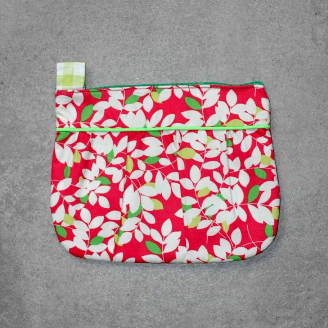 Pochette plissée feuillage rose - Mauricette vue 1