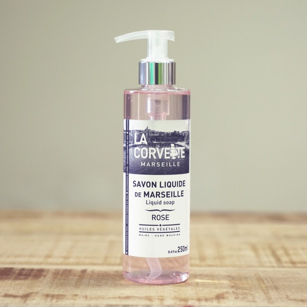 Savon de marseille liquide rose - La Corvette vue 1
