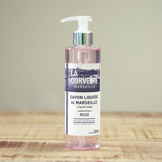 Savon de marseille liquide rose - La Corvette vue 1