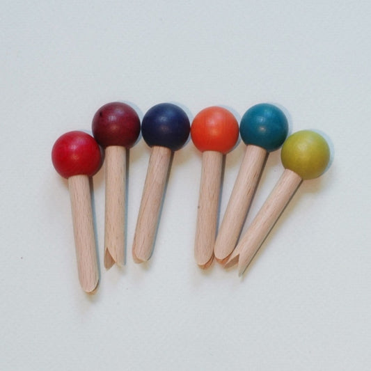 6 pinces en bois colorées - Tout Simplement - vue 1