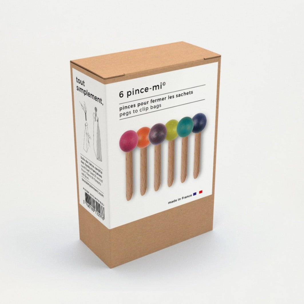 6 pinces en bois colorées - Tout Simplement - vue 3