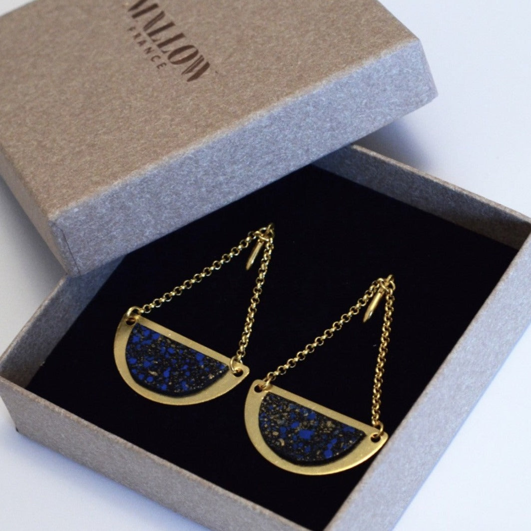 Boucles d’oreilles Arya - Mallow - vue écrin