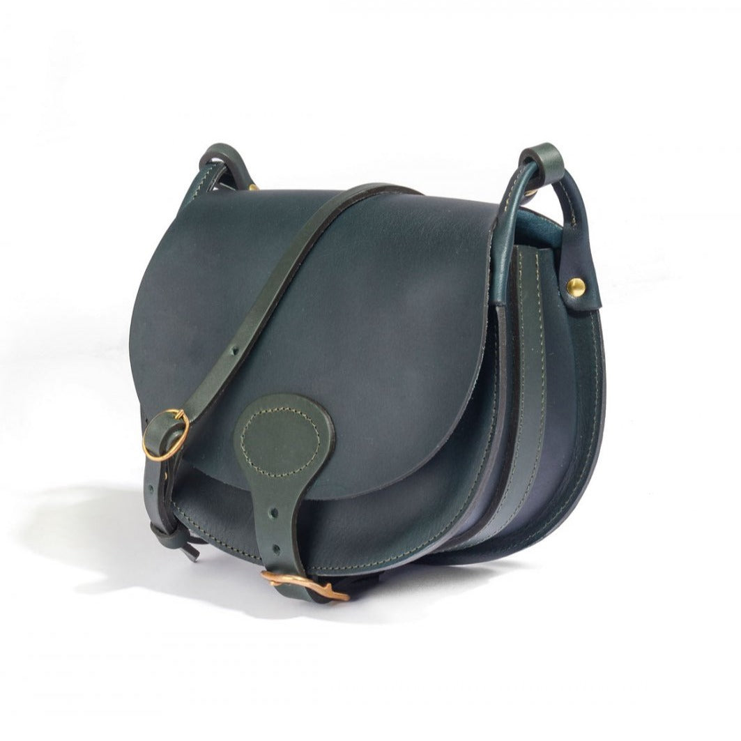 Gibecière Diane M bleu paon Bleu de Chauffe vue profil