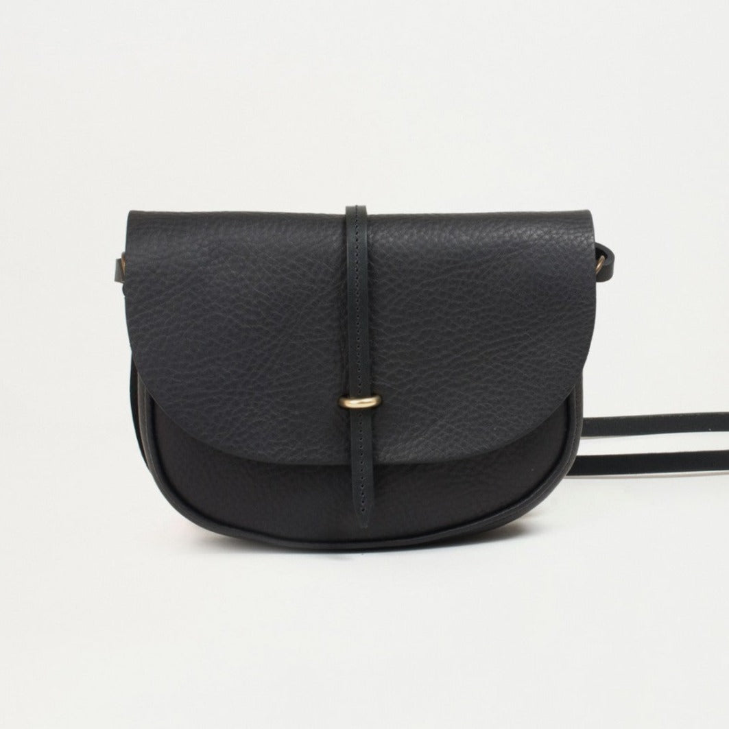 Mini sac postier Java noir Bleu de Chauffe vue face