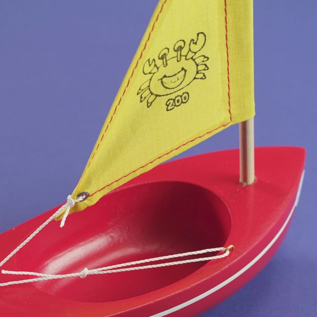 Thonier en bois coque rouge 17 cm - Tirot - vue 4