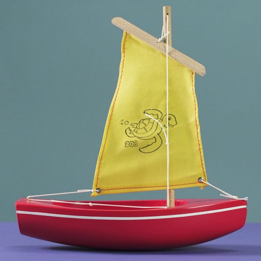 Thonier en bois coque rouge 24 cm - Tirot - vue 1