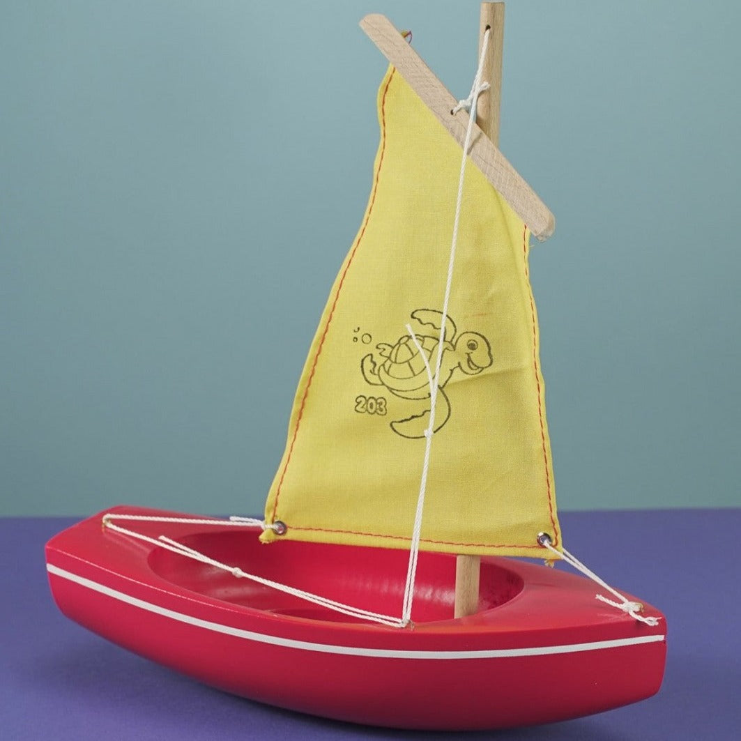 Thonier en bois coque rouge 24 cm - Tirot - vue 3