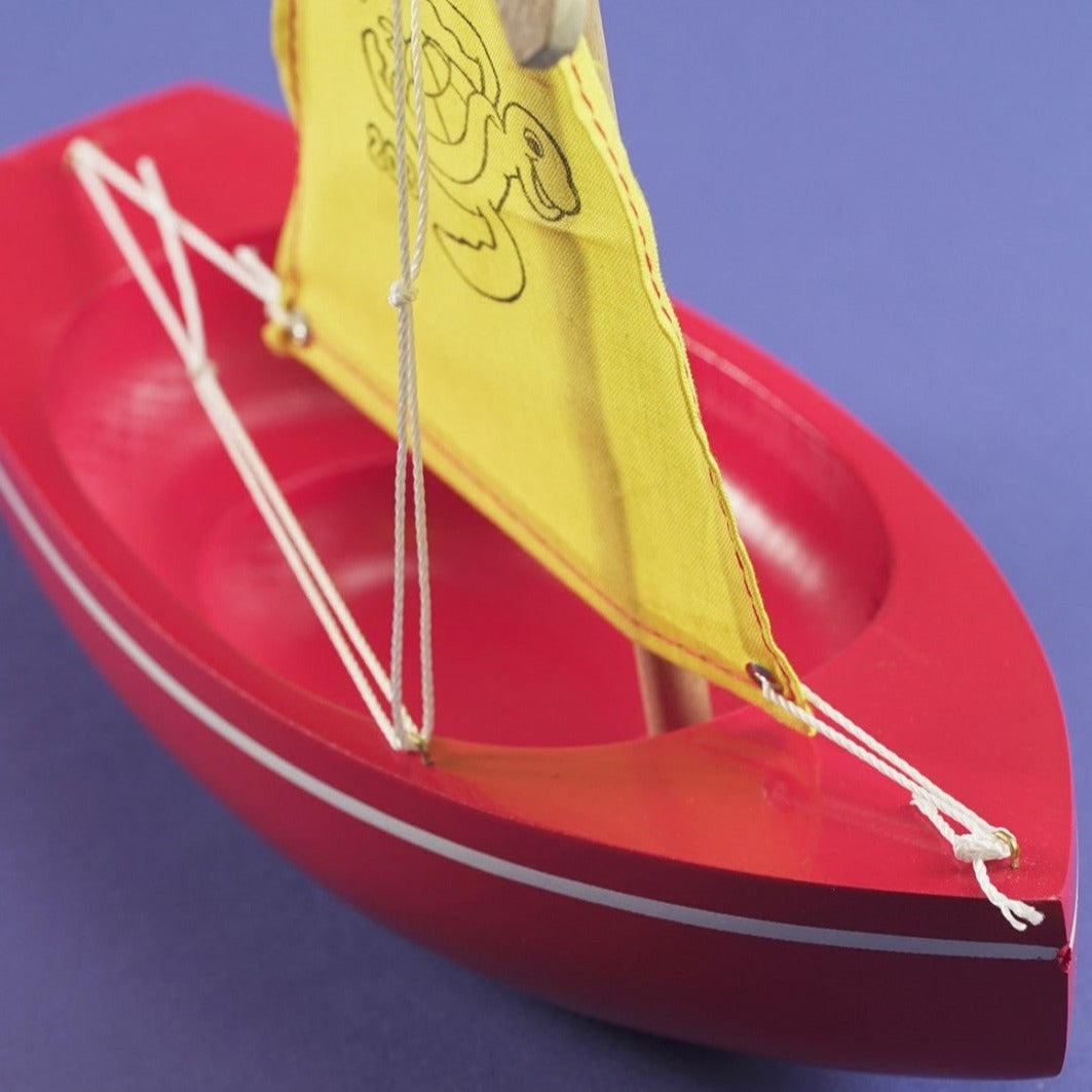 Thonier en bois coque rouge 24 cm - Tirot - vue 4