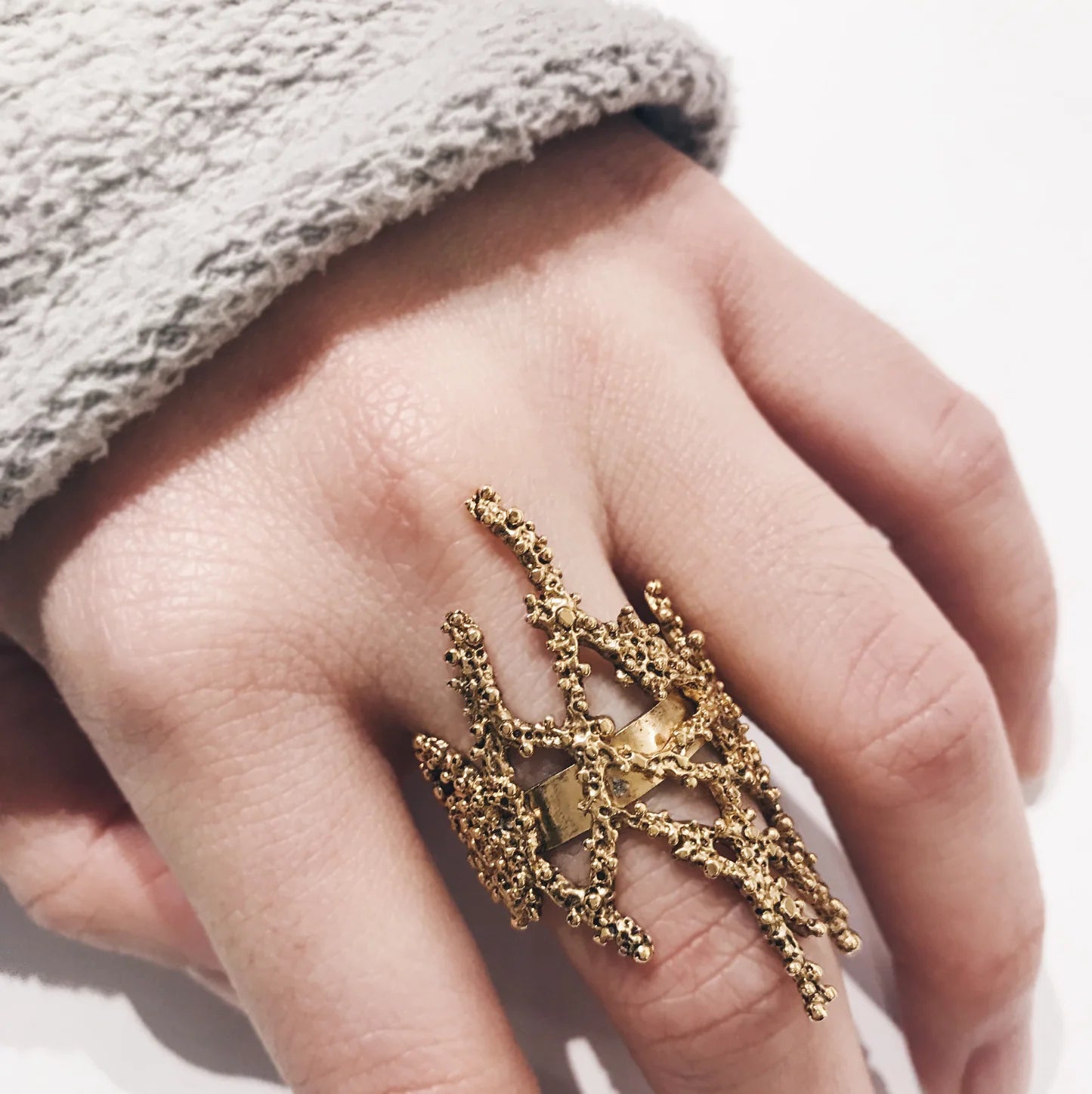 bague dorée seaweed