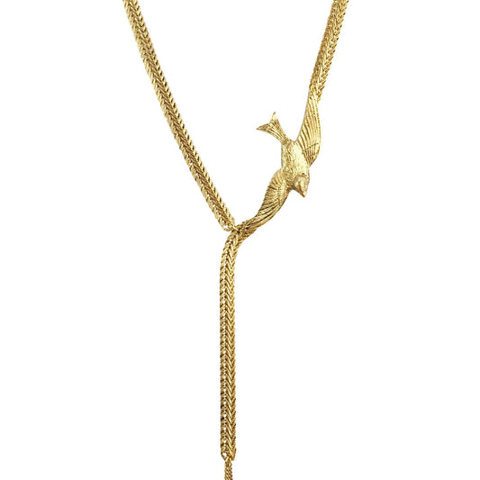 collier cravate doré bird