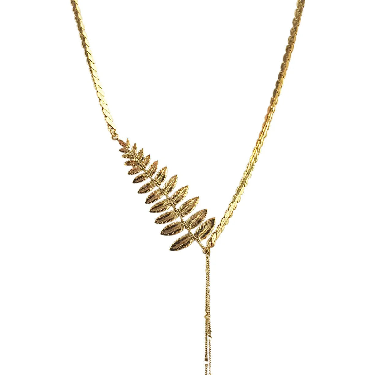 collier dore fougère