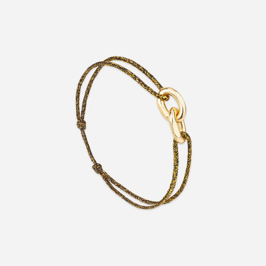 double maillon or bronze pailleté