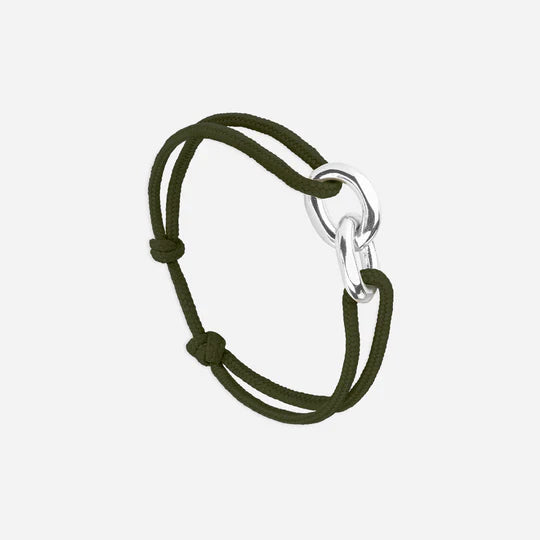 double maillon argent 22 mm  kaki