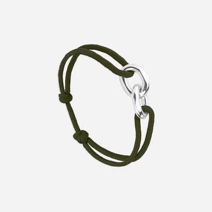 double maillon argent 22 mm  kaki