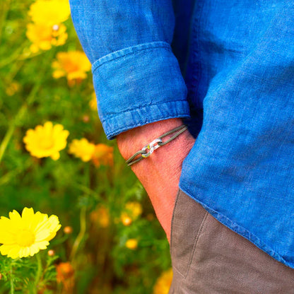 double maillon argent 22 mm  kaki