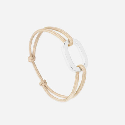 maillon plat argenté 22 millimetres ficelle