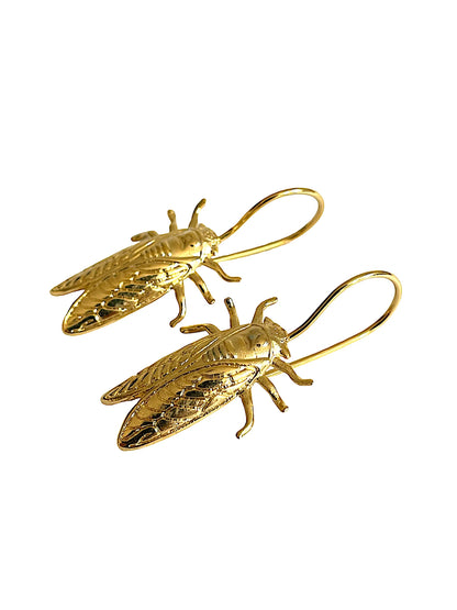 boucles d'oreilles dorées cicada PM