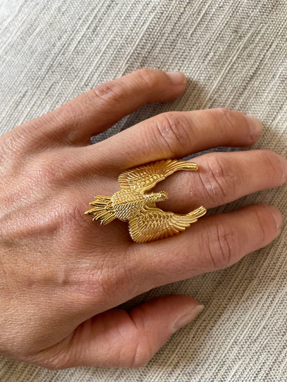 bague doree aigle