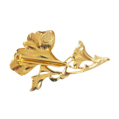 broche doree Gingko-Gm