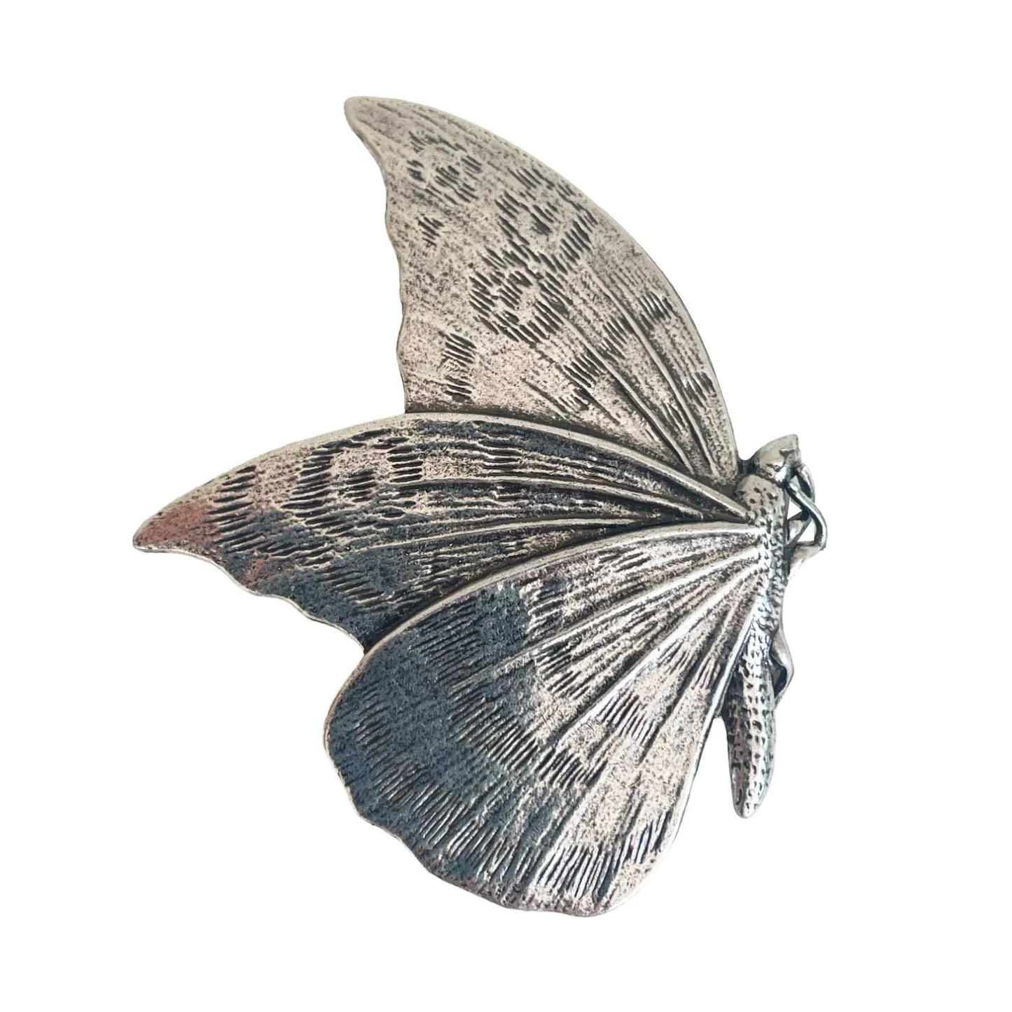 broche argentée papillon GM