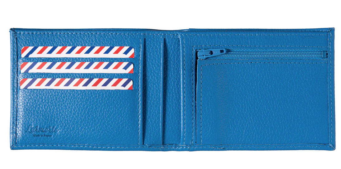 Portefeuilles Arthur Bleu Indigo Grainé