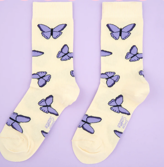 Chaussettes Papillon mauve