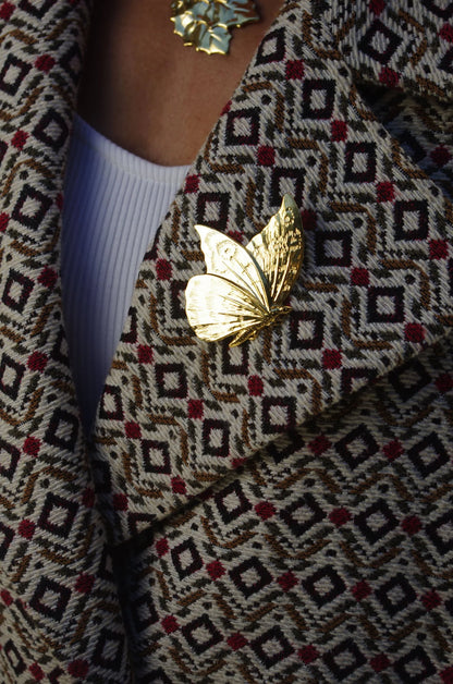 broche doree papillon GM