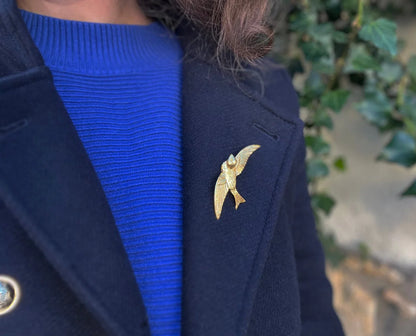 broche doree Bird