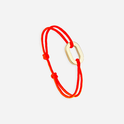 maillon plat plaque or 16 millimetres orange fluo