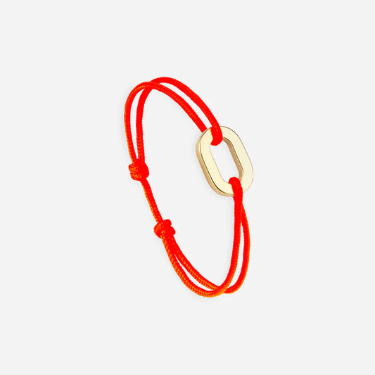 maillon plat plaque or 16 millimetres orange fluo