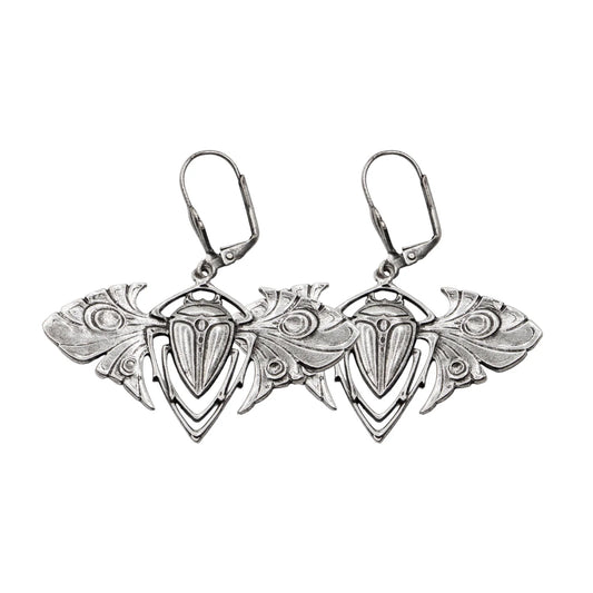 boucles d'oreilles doré scarabée rond