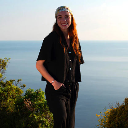 maillon plat argent 16 mm bleu marine